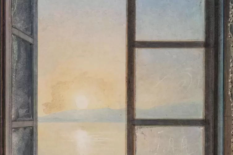 „Blick aus dem Fenster (Sonnenaufgang in Oestrich)“, 1841. 