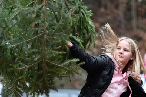  Sofia Bauscher aus Neustadt beim Weihnachtsbaum-Weitwurf vor drei Jahren. 
