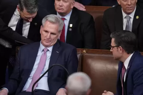 Immer wieder fiel Kevin McCarthy bei der Wahl zum Speaker durch. Das Foto entstand nach dem 14. Wahlgang. 