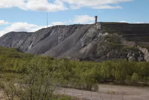 Das weltgrößte unterirdische Eisenerzbergwerk Kiirunavaara in Nordschweden.