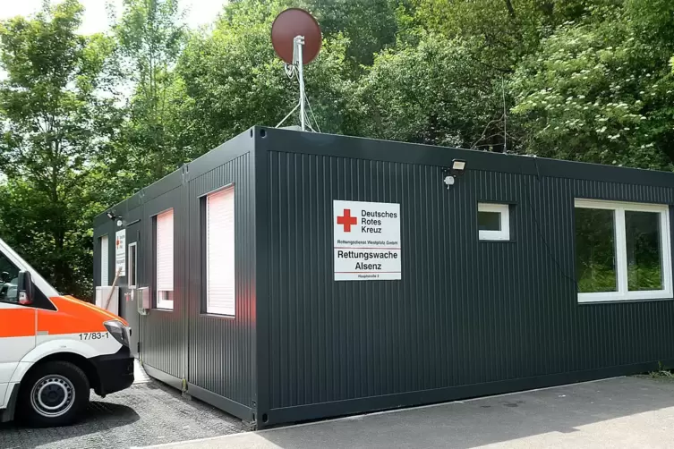 Die Alsenzer Rettungswache ist seit 2017 in Containern untergebracht.