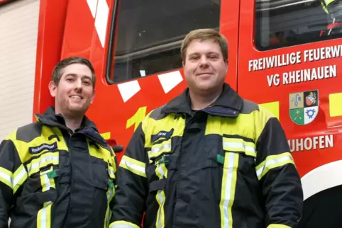 Führen die Neuhofener Feuerwehr: Wehrführer Florian Graf (rechts) und Sven Raubenheimer. 