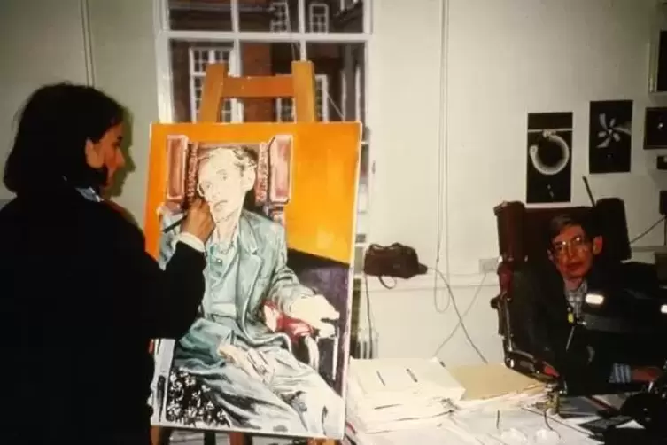 1992 portr&auml;tierte Ursula Wieland den ber&uuml;hmten Astrophysiker Stephen Hawking, der sie mit seinem Humor &uuml;berraschte. 