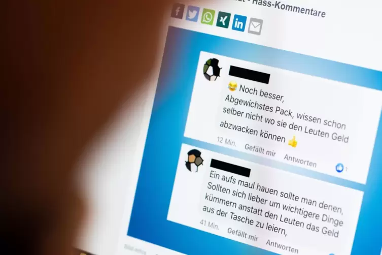 Ein Journalist schaut sich auf der Internetseite Presseportal einen von der Polizei Lippstadt zur Verf&uuml;gung gestelltes Posting m