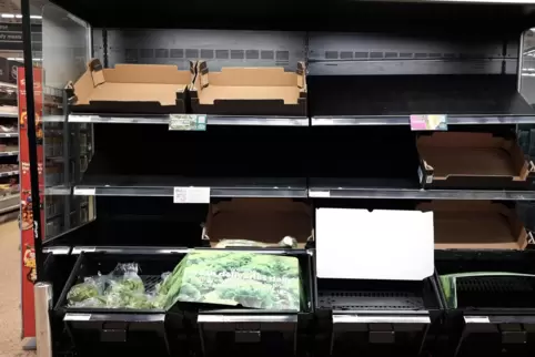 Überschaubares Angebot: Supermarkt in London. 