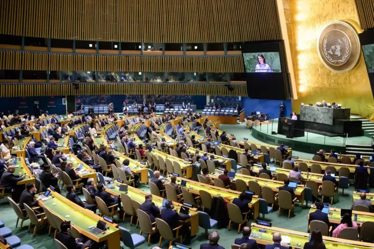 Bundesaußenministerin Annalena Baerbock rief vor der UN-Vollversammlung die Staatengemeinschaft dazu auf, sich für ein Ende des 