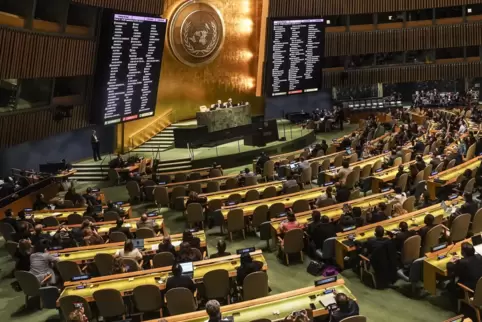 Eine Mehrheit gegen die russische Aggression: Vollversammlung der Vereinten Nationen in New York.
