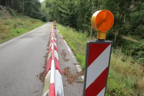 Die betreffende Stelle der Fahrbahn im Modenbachtal.