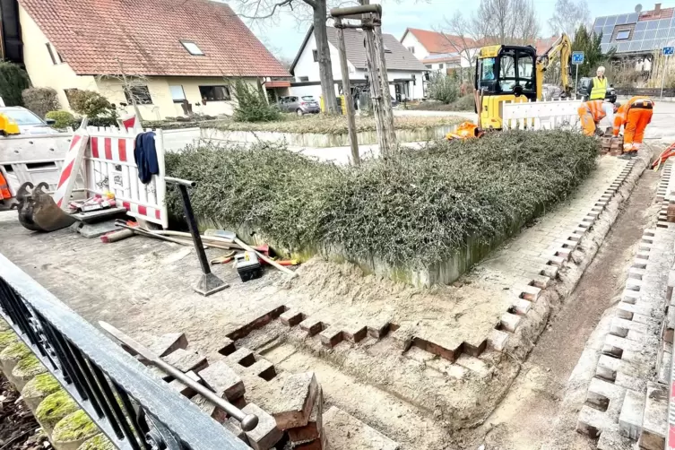 Unter dem Pflaster im hinteren Teil des Eichgartens liegt Beton. 