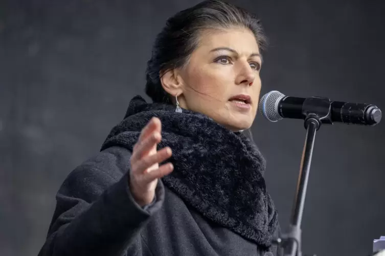 Sahra Wagenknecht vorigen Samstag auf der Friedenskundgebung in Berlin. 