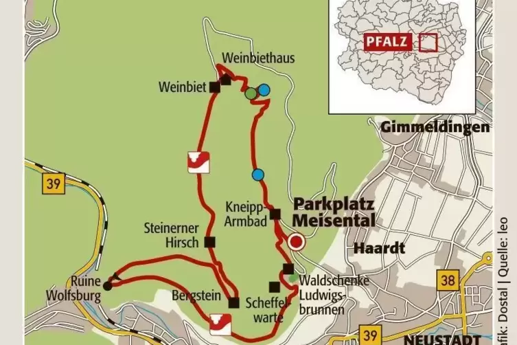 Runde bei Neustadt: Die Strecke ist 13 Kilometer lang; dafür braucht man etwa vier Stunden – je nach Verweildauer.