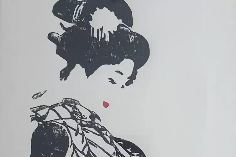 Angelika Reiter arbeitet mit Linoldrucken. Ihre Motive sind bekannte K&uuml;nstler wie die Rolling Stones oder eine anonyme japanisch