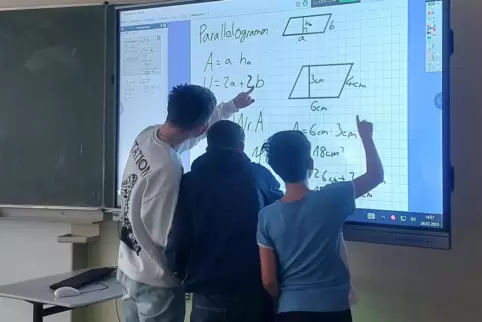 Sind dankbar für die „additiven Lernangebote“ an der Georg-von-Neumayerschule Kirchheimbolanden (von links): die Achtklässler Ja