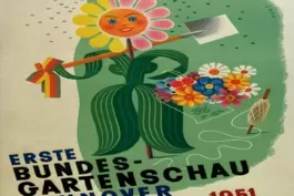 Plakat der ersten Bundesgartenschau 1951 in Hannover. 