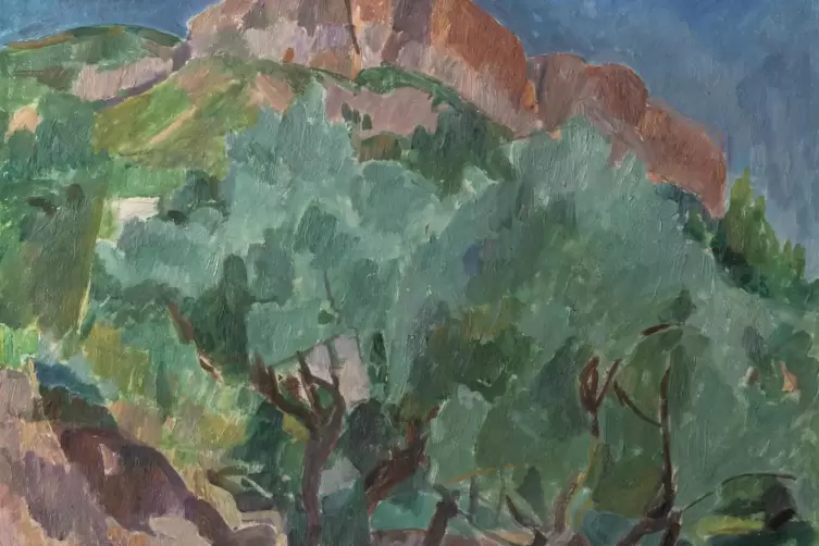 Detail der „Landschaft bei Cassis“ von Hans Purrmann. 