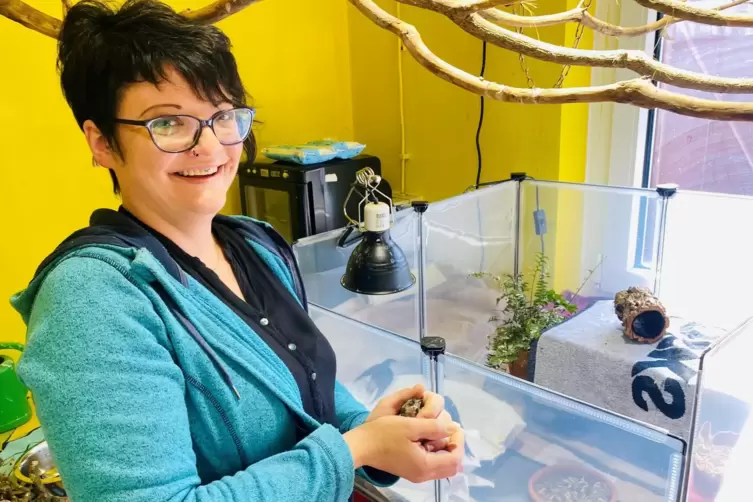 Sandra Manier in ihrem Schwalbenzimmer.