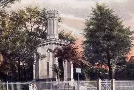 Diese kolorierte Ansicht des Königskreuzdenkmals ist das Titelbild der ersten Ausgabe der „Gellemer G’schichte“.