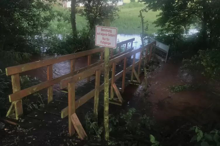 Eisbach-Zufluss Rodebach nach dem Starkregen im Jahr 2021. 
