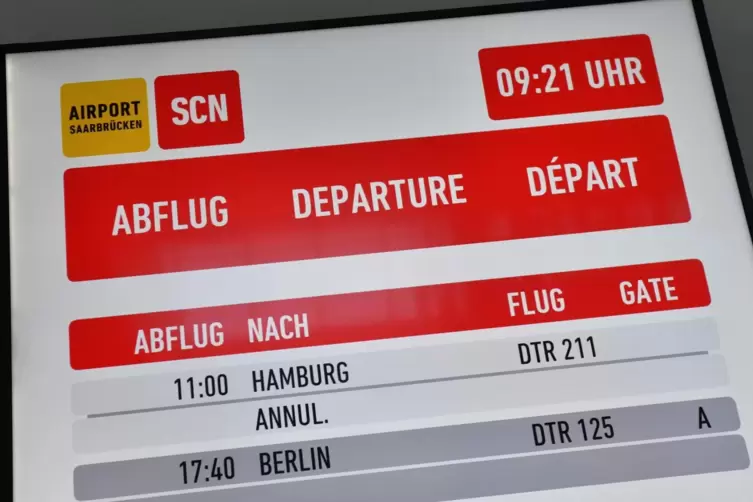 Flug nach Hamburg: annulliert. 