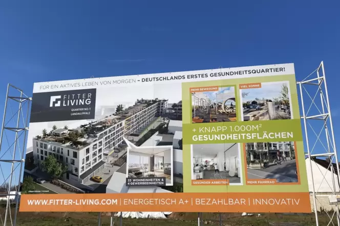 Das Bauschild auf dem Grundstück an der Paul-von-Denis-Straße wirbt für das Projekt Fitter Campus. Das Bauschild auf dem Grundstück an der Paul-von-Denis-Straße wirbt für das Projekt Fitter Campus.