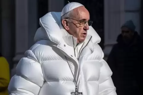 Täuschend echt: von einer künstlichen Intelligenz erzeugtes Bild von Papst Franziskus. 