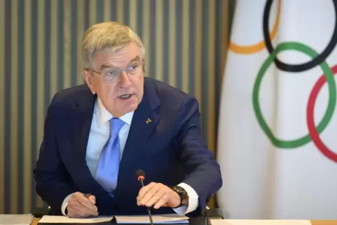 IOC-Präsident Thomas Bach bei der Sitzung in Lausanne. 