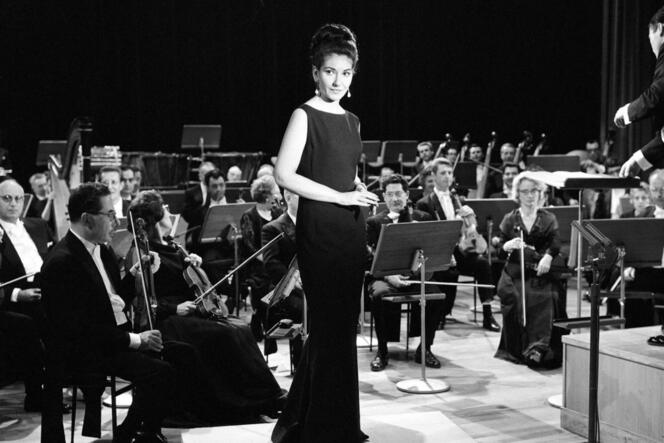 Maria Callas bei einem Konzert 1965 in Paris.