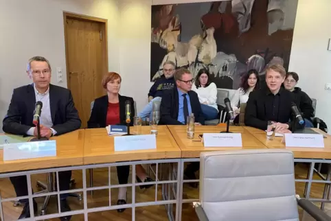 Sie sagen, sie können Bürgermeister (von links): Maximilian Ingenthron, Natalia Keller, Andreas König und Lukas Hartmann. 
