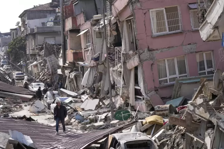 Die Schäden nach dem Erdbeben sind immens, hier Hatay in der Türkei. 