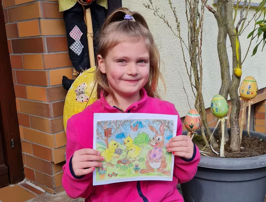 Anna-Lena Böhmer, 7 Jahre alt, aus Morschheim, hat das Bild bei ihrer Oma in Morschheim ausgemalt.