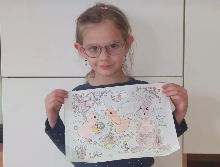 Etwas mehr Pastelltöne hat Thea Baab, 5 Jahre alt, aus Nieder-Wiesen gewählt.