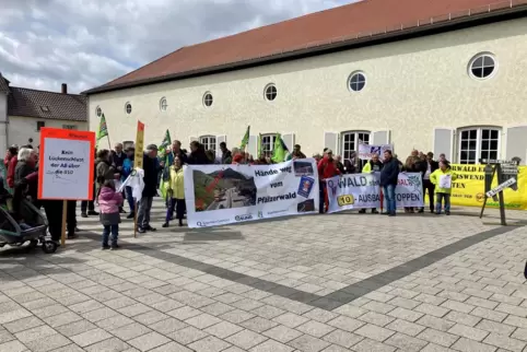 Demonstranten in Annweiler. 