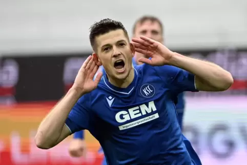Traf zweimal für den KSC: Marvin Wanitzek . 