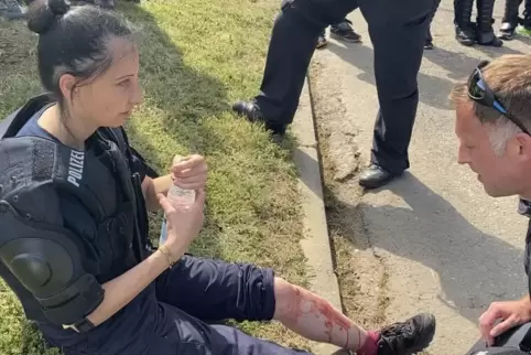 Beim Bootcamp der Bundespolizei in Bad Bergzabern wurde es für Redakteurin Judith Hörle etwas blutig. 