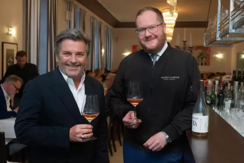 Thomas Anders präsentiert mit Philipp Garthe seine Weinkollektion.