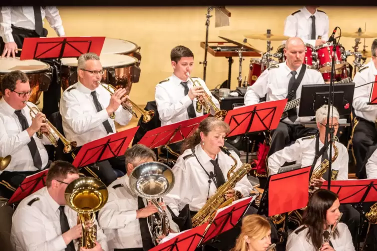 Perfektes Zusammenspiel: 35 Musikerinnen und Musiker sind beim Bergmannsblasorchester aktiv. 