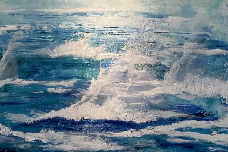 „Splash“: Gemälde von Marina Beyer in Mischtechnik.