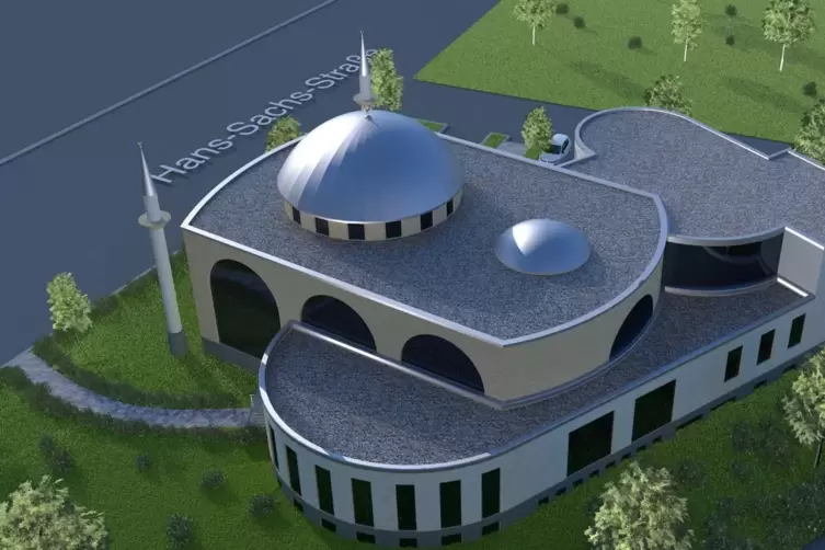 Computeranimation der Moschee. 