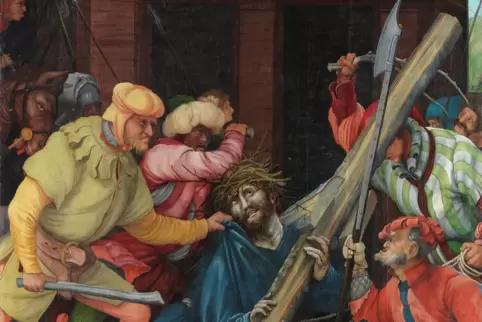 500 Jahre alt: Matthias Grünewalds „Kreuztragung Christi“ von 1523/24 (Ausschnitt) ist lange restauriert worden und nun im ZKM i