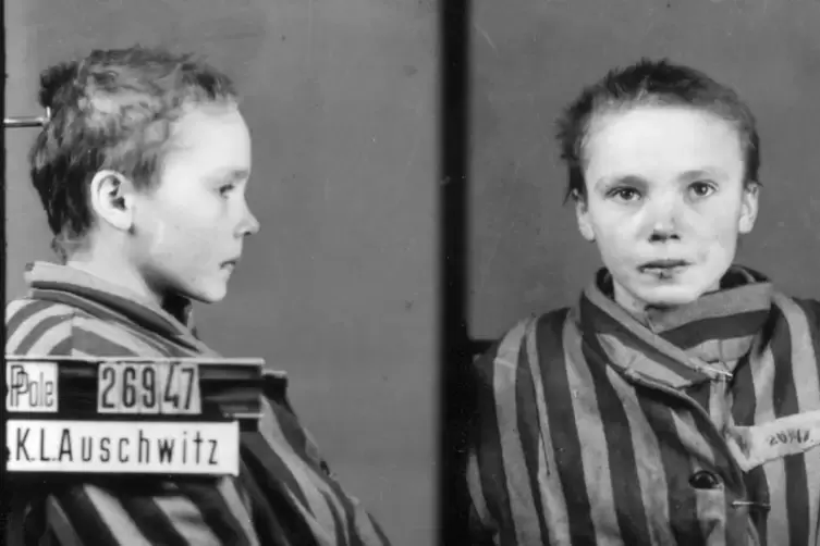 Dieses Bild ist eines der erhalten gebliebenen Fotos von Wilhelm Brasse. Es zeigt die 14-jährige Czesława Kwoka, die 1943 in Aus