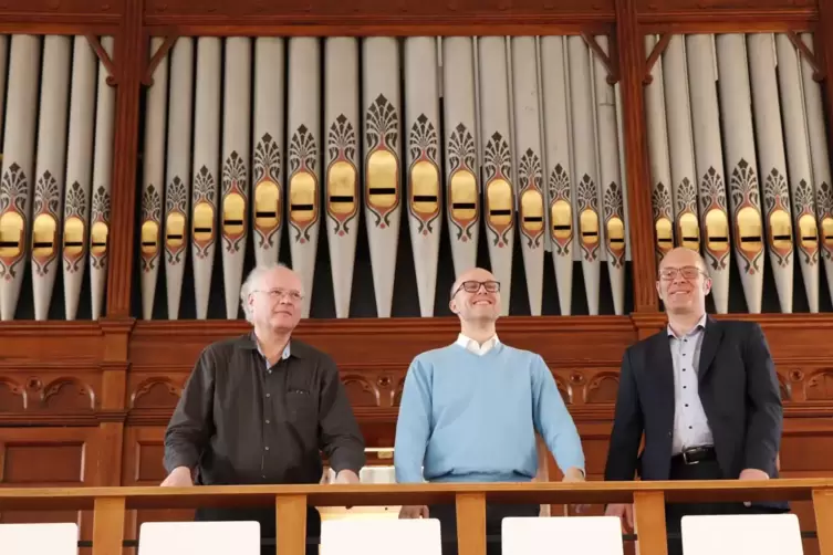 Von Anfang an bei allen Orgelspaziergängen dabei: Christoph Keggenhoff, Markus Eichenlaub und Robert Sattelberger (von links): h