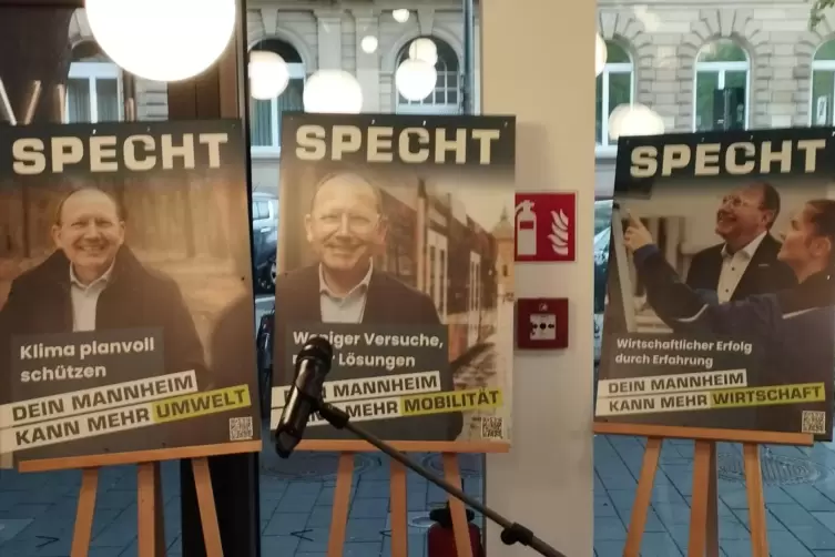 Aufgereiht: Die Themen, die das Wahlprogramm von Christian Specht bestimmen, finden sich auch auf dessen Wahlplakaten.