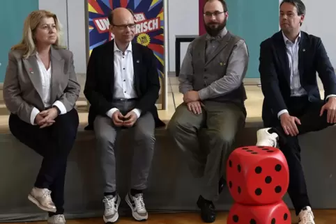 Diskutieren am Mittwoch über die Zukunft Frankenthals (von links): Aylin Höppner, Bernd Knöppel, Immanuel Pustlauck und Nicolas 