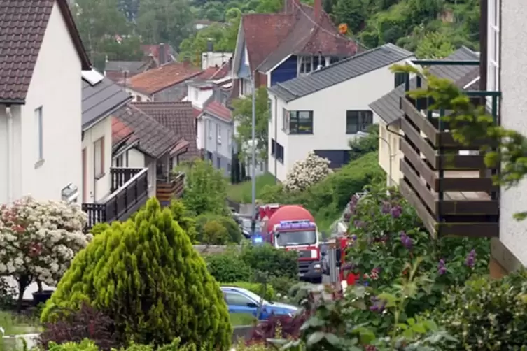 Haardt, Samstagnachmittag: Feuerwehrfahrzeuge auf dem Weg ins Meisental. F&uuml;r Rauchentwicklung sorgten Rauchgranaten. 
