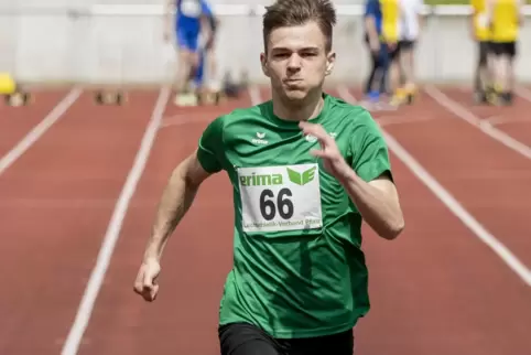 Tymur Hurzhii von der TG Frankenthal war über die 100 Meter der männliche Jugend U18 am Start.