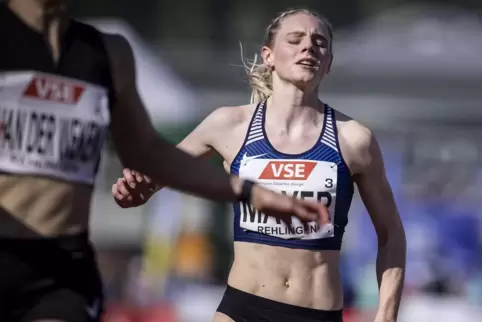 Auch wenn’s hier ein bisschen gequält aussieht: Sina Mayer war zufrieden mit ihren 11,36 Sekunden als Dritte im 100-Meter-Finale