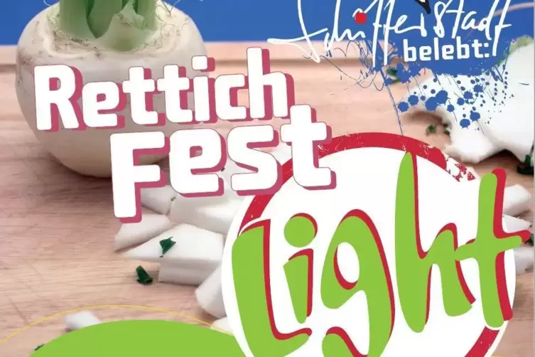 Mit diesem Plakat wirbt die Stadt f&uuml;r das &bdquo;Rettichfest light&ldquo; 2023.