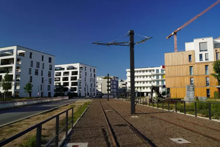 Der neue Stadtteil soll bald an das Stra&szlig;enbahn-Netz angeschlossen werden.