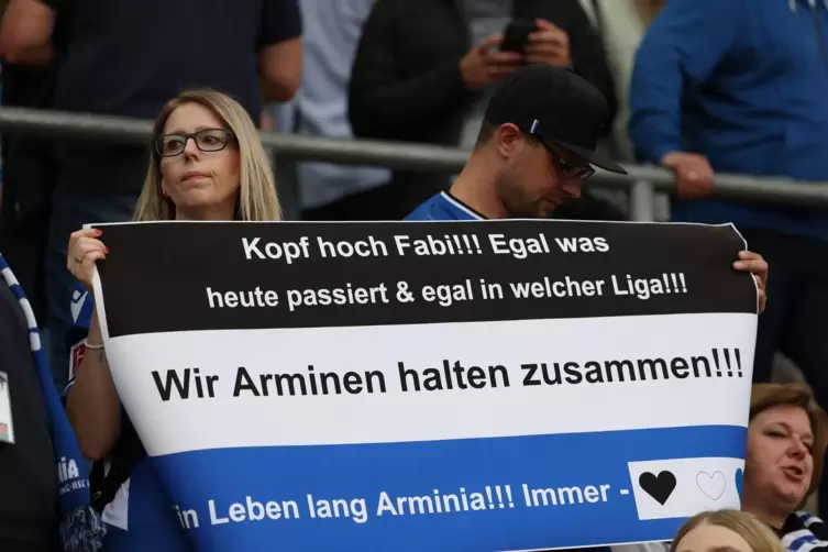 Schon vor der Partie war auch den treuesten Arminen-Fans klar, dass es wohl in die Dritte Liga geht. 