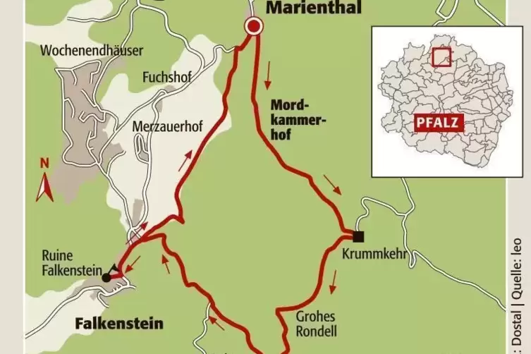 Die Donnersberg-Burgentour erstreckt sich über etwa zehn Kilometer.